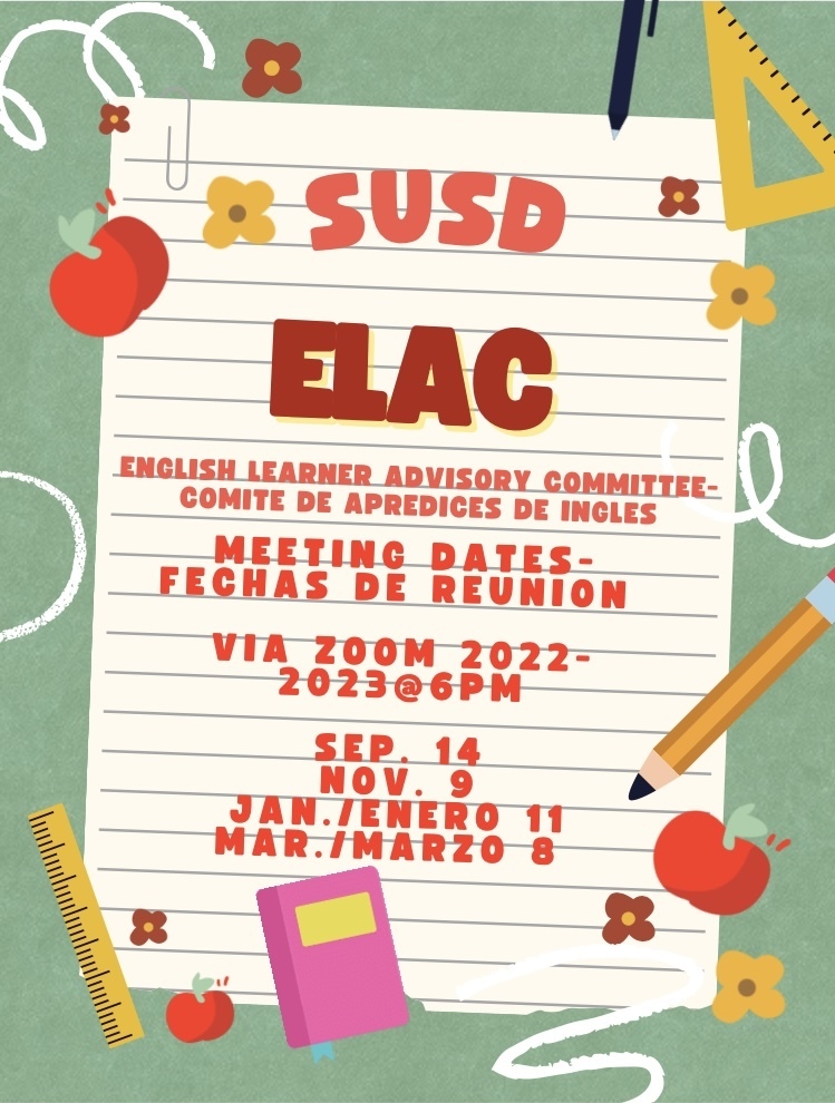 ELAC Meeting this Wednesday at 6:00pm