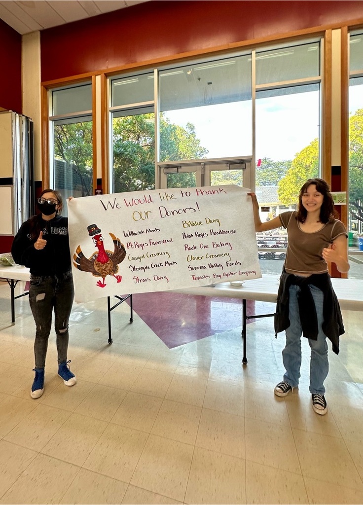 students hold sign of donors