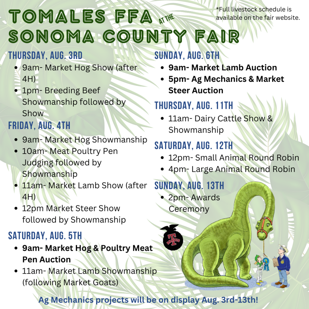 Sonoma County Fair schedule.